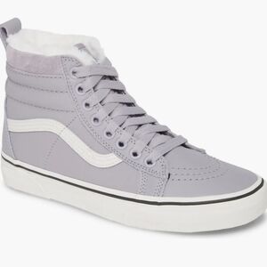 Vans Sk8 Lite Hi Sherpa Lined Leather Sneakers Size 7 Women's / 5.5 Mens